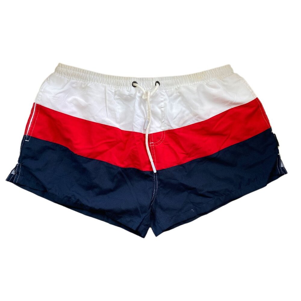 aussieBum Retro Red, Navy and White Short Swim Trunks - L